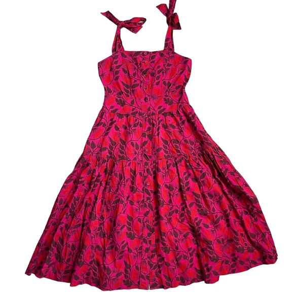 Kopal Floral Dreaming Pink Sleeveless Ahana Button Down Maxi Dress Size XS - Picture 6 of 16